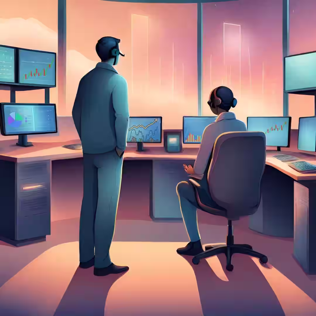 Equipo de monitoreo trabajando